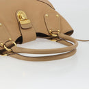 PRADA Hand Bag Leather Brown Gold Auth BA13540A-8