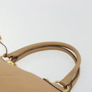 PRADA Hand Bag Leather Brown Gold Auth BA13540A-14