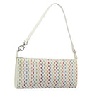 Salvatore Ferragamo Gancini Shoulder Bag Leather White Silver Auth BA13542V-1