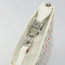 Salvatore Ferragamo Gancini Shoulder Bag Leather White Silver Auth BA13542V-10
