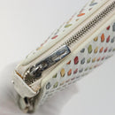 Salvatore Ferragamo Gancini Shoulder Bag Leather White Silver Auth BA13542V-19