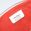 Salvatore Ferragamo Gancini Shoulder Bag Leather White Silver Auth BA13542V-12