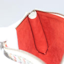Salvatore Ferragamo Gancini Shoulder Bag Leather White Silver Auth BA13542V-21