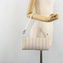 Salvatore Ferragamo Gancini Shoulder Bag Leather White Silver Auth BA13542V-22