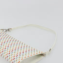 Salvatore Ferragamo Gancini Shoulder Bag Leather White Silver Auth BA13542V-14