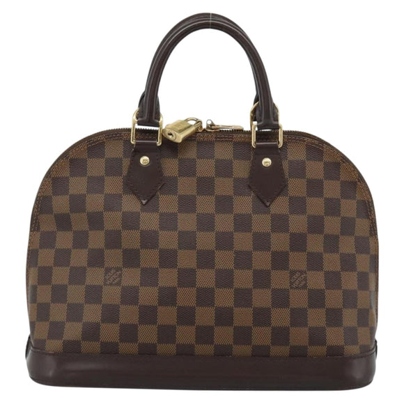 LOUIS VUITTON Damier Ebene Alma Hand Bag N51131 LV Auth BA13543