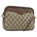 GUCCI GG Supreme Shoulder Bag PVC Beige Gold Auth BA13547-1