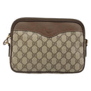 GUCCI GG Supreme Shoulder Bag PVC Beige Gold Auth BA13547-13