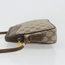 GUCCI GG Supreme Shoulder Bag PVC Beige Gold Auth BA13547-4