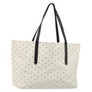 Jimmy Choo Studs Tote Bag Leather White Silver Auth BA13552-1