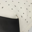 Jimmy Choo Studs Tote Bag Leather White Silver Auth BA13552-14