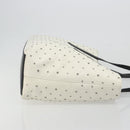 Jimmy Choo Studs Tote Bag Leather White Silver Auth BA13552-3