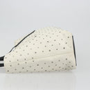 Jimmy Choo Studs Tote Bag Leather White Silver Auth BA13552-4