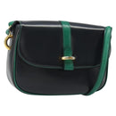 BALLY Shoulder Bag Leather Black Gold Auth BA13555A-1