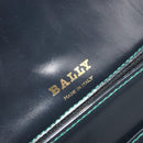 BALLY Shoulder Bag Leather Black Gold Auth BA13555A-18