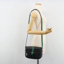 BALLY Shoulder Bag Leather Black Gold Auth BA13555A-23