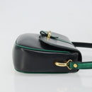 BALLY Shoulder Bag Leather Black Gold Auth BA13555A-3