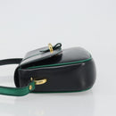 BALLY Shoulder Bag Leather Black Gold Auth BA13555A-4