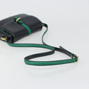 BALLY Shoulder Bag Leather Black Gold Auth BA13555A-7