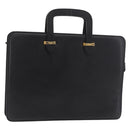 Salvatore Ferragamo Business Bag Leather Black Gold Auth BA13557-1