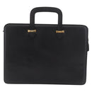 Salvatore Ferragamo Business Bag Leather Black Gold Auth BA13557-2