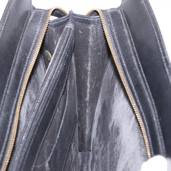 Salvatore Ferragamo Business Bag Leather Black Gold Auth BA13557