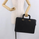 Salvatore Ferragamo Business Bag Leather Black Gold Auth BA13557-25