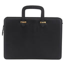 Salvatore Ferragamo Business Bag Leather Black Gold Auth BA13557-3