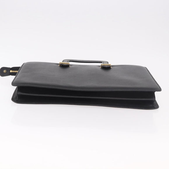 Salvatore Ferragamo Business Bag Leather Black Gold Auth BA13557
