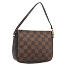 LOUIS VUITTON Damier Ebene Trousse Makeup Pouch N51982 LV Auth BA13565-1