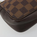 LOUIS VUITTON Damier Ebene Trousse Makeup Pouch N51982 LV Auth BA13565-15