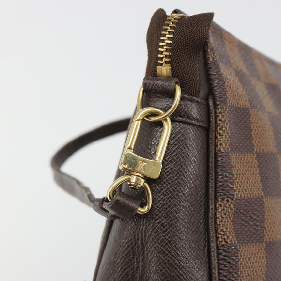 LOUIS VUITTON Damier Ebene Trousse Makeup Pouch N51982 LV Auth BA13565