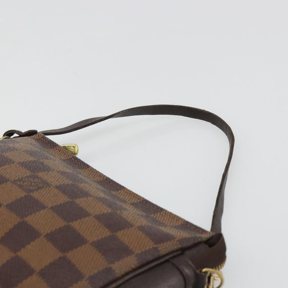 LOUIS VUITTON Damier Ebene Trousse Makeup Pouch N51982 LV Auth BA13565