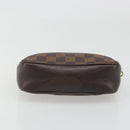 LOUIS VUITTON Damier Ebene Trousse Makeup Pouch N51982 LV Auth BA13565-5