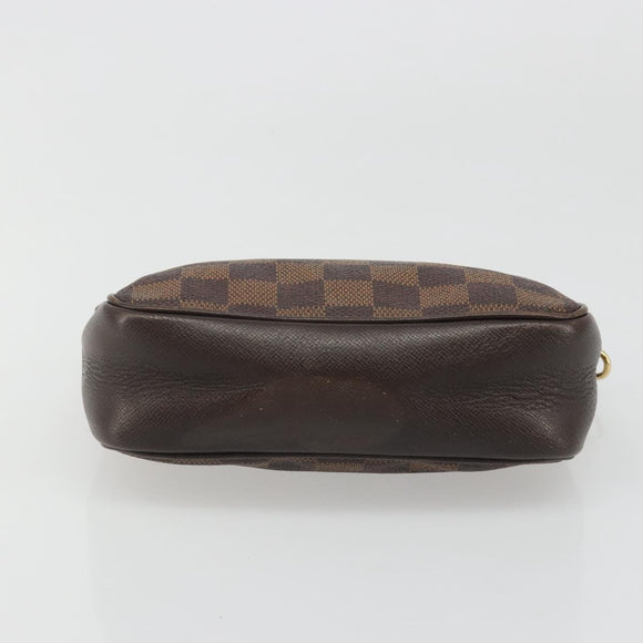 LOUIS VUITTON Damier Ebene Trousse Makeup Pouch N51982 LV Auth BA13565