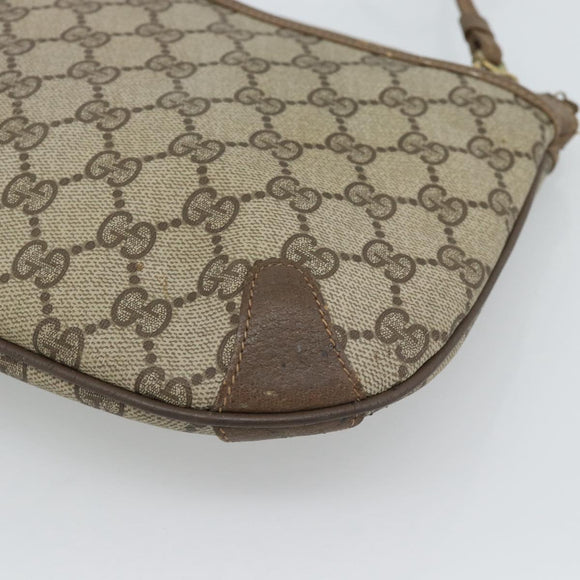 GUCCI GG Supreme Web Sherry Line Bag PVC Beige Gold 904 02 026 Auth BA13567