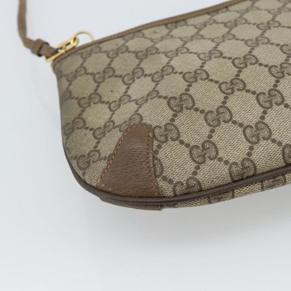 GUCCI GG Supreme Web Sherry Line Bag PVC Beige Gold 904 02 026 Auth BA13567
