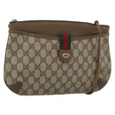 GUCCI GG Supreme Web Sherry Line Bag PVC Beige Gold 904 02 026 Auth BA13567-1