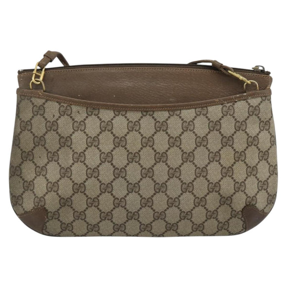 GUCCI GG Supreme Web Sherry Line Bag PVC Beige Gold 904 02 026 Auth BA13567