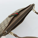GUCCI GG Supreme Web Sherry Line Bag PVC Beige Gold 904 02 026 Auth BA13567-6