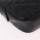 CHANEL Chain Shoulder Bag Lamb Skin Black Gold CC Auth BA13568-9