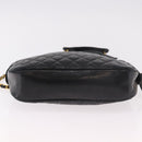 CHANEL Chain Shoulder Bag Lamb Skin Black Gold CC Auth BA13568-5