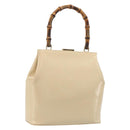 GUCCI Bamboo Hand Bag Leather Ivory Gold Auth BA13570-1