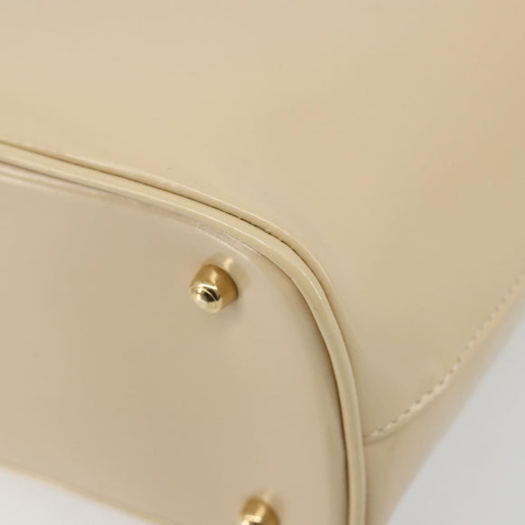 GUCCI Bamboo Hand Bag Leather Ivory Gold Auth BA13570