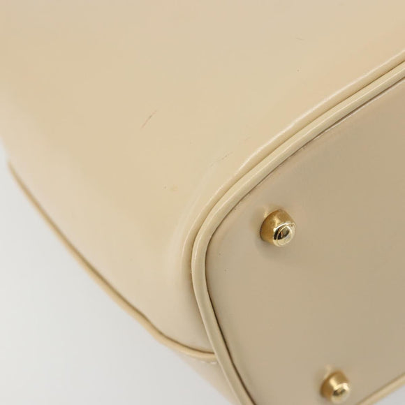 GUCCI Bamboo Hand Bag Leather Ivory Gold Auth BA13570
