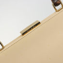 GUCCI Bamboo Hand Bag Leather Ivory Gold Auth BA13570-18