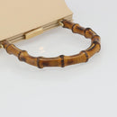 GUCCI Bamboo Hand Bag Leather Ivory Gold Auth BA13570-7