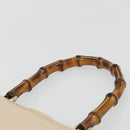GUCCI Bamboo Hand Bag Leather Ivory Gold Auth BA13570-8