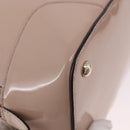 GUCCI Micro GG Canvas Bag Patent Leather 2way Beige Gold 309617 Auth BA13572-14