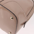 GUCCI Micro GG Canvas Bag Patent Leather 2way Beige Gold 309617 Auth BA13572-15